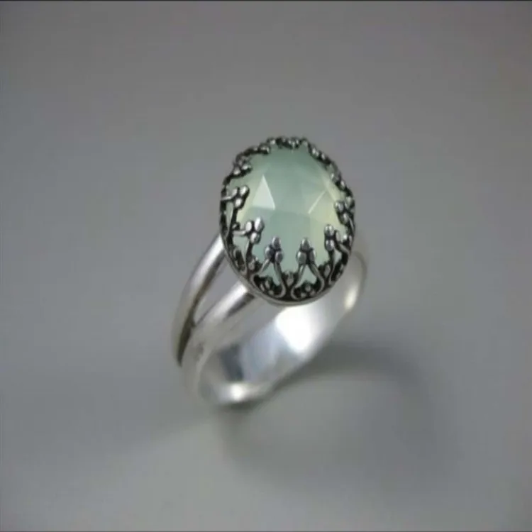 Женское Винтажное кольцо Milangirl в европейском стиле для мужчин и женщин зеленое