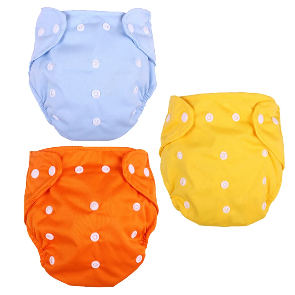 

3 Pcs Baby Diapers Washable Baby Diapers Reusable Nappies Adjustable Baby Nappies Cloth Diapers for Baby (1pc Yellow Baby Diape