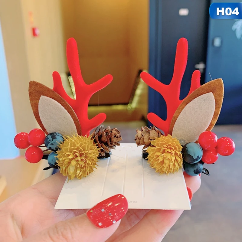 Новогодние повязки Санта Рождественская елка лося обруч на голову с рогами