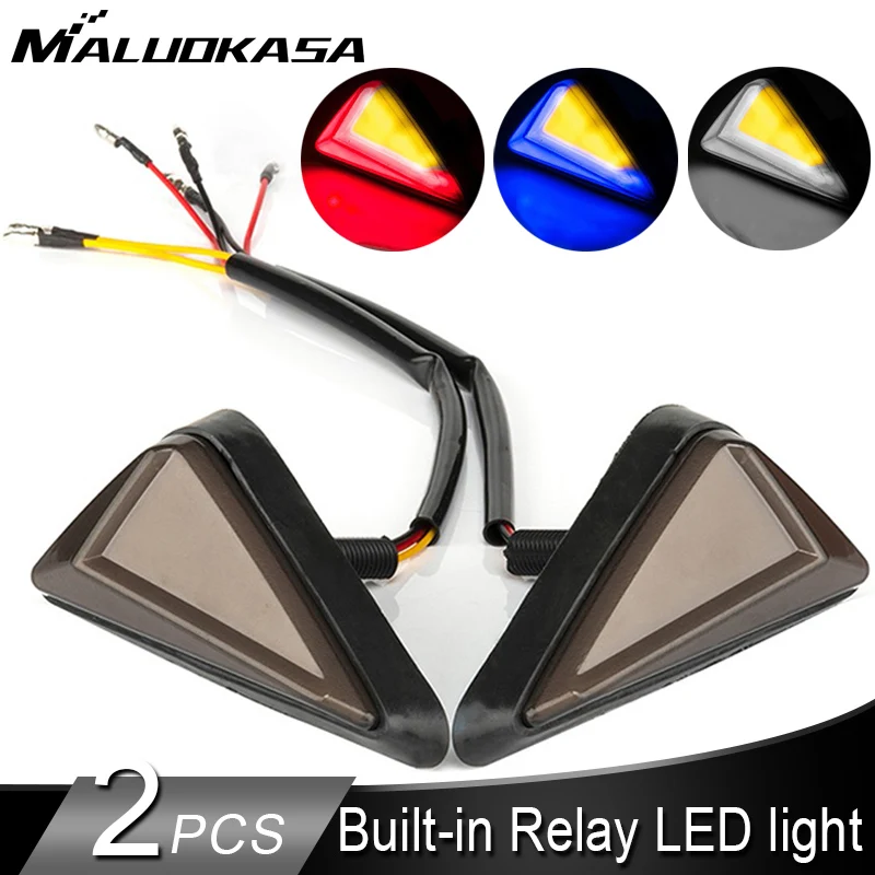 

LED Turn Signal Light on Motorcycle Stop Signals DRL Flasher 2 in 1 Blinker Indicator Tail Lamp Light Universal Brake for Honda
