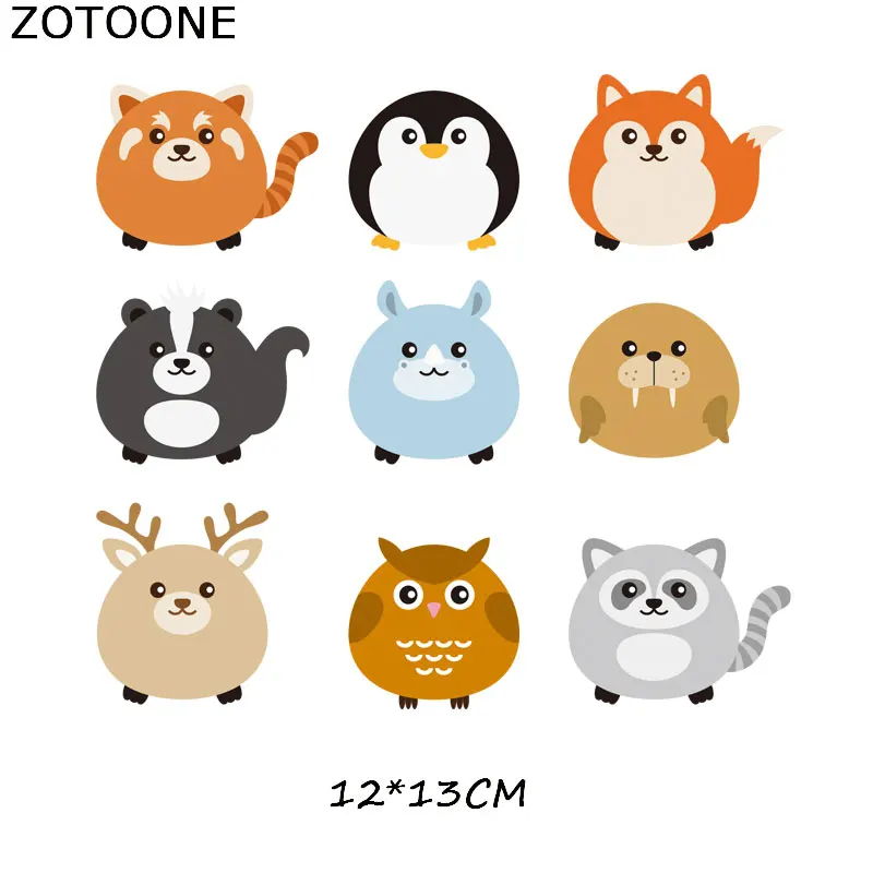 ZOTOONE, железные Мультяшные нашивки в виде животных, набор, теплопередача для одежды, сделай сам, Детская футболка, кошка, Сова, собака, патч, переводные наклейки