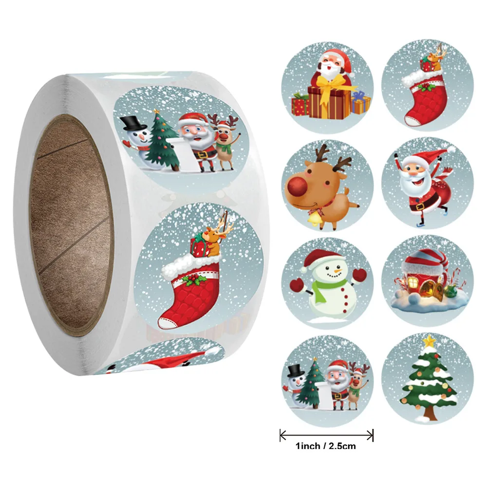

500pcs Merry Christmas Handmade Sticker Card Box Package Santa Thank You Label Sealing Stickers Wedding Party Supplies#ww