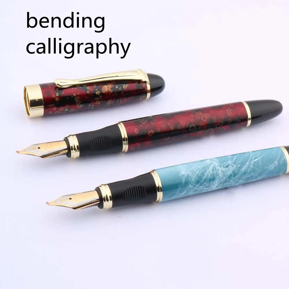 JINHAO X450 CALLIGRAPHY bending NIB Blue marble gray Ice flower Dark red BLACK GOLDEN Fountain Pen