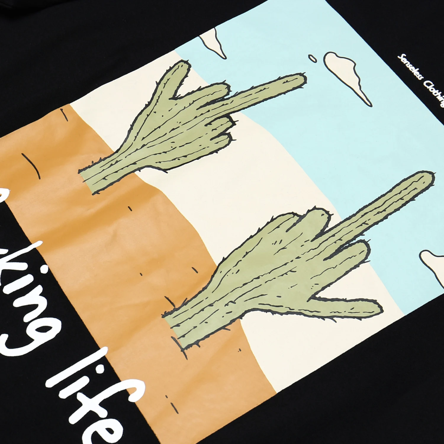 Футболка мужская с принтом кактуса хлопок короткий рукав Повседневная Уличная