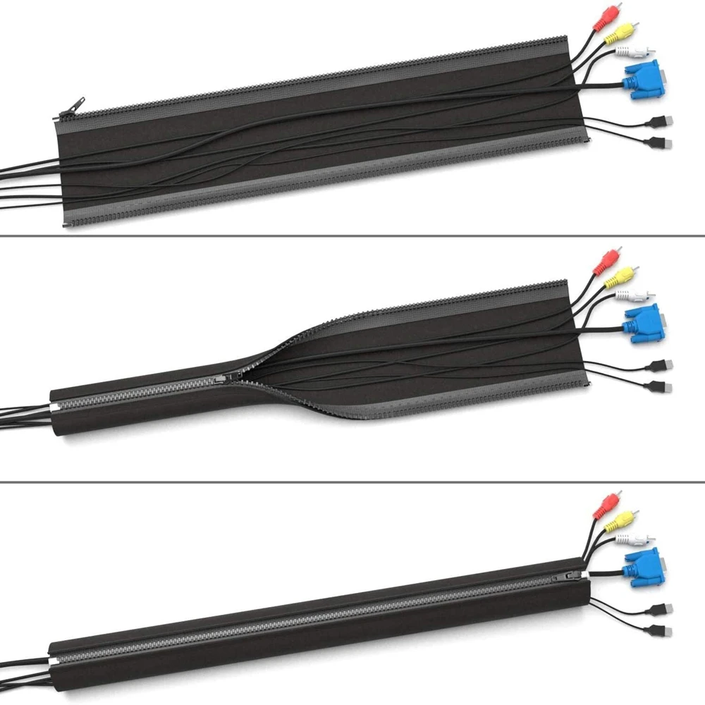 

4Pcs/Set Cable Management Sleeve Cords Organizer Wire Hider Protector Flexible Cable Sleeve Wrap Cover for Office Computer 2021