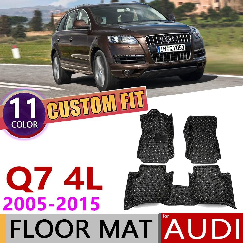 Изготовленный На Заказ Кожаный Автомобильный Брелок коврики для Audi Q7 4L 2005 ~ 2015 5