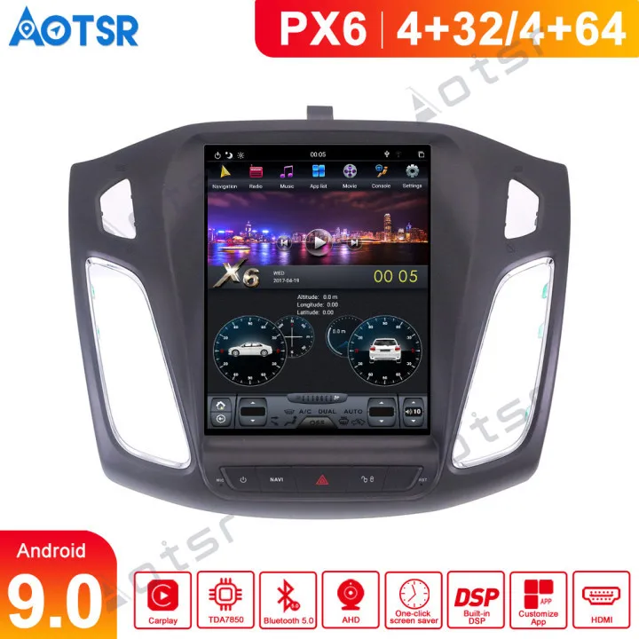 Автомобильный мультимедийный плеер Tesla 10 4 дюйма Android для Ford Focus 2013-2017