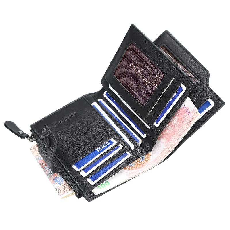 2021 Винтаж Для мужчин из искусственной кожи бренд класса люкс бумажник короткий