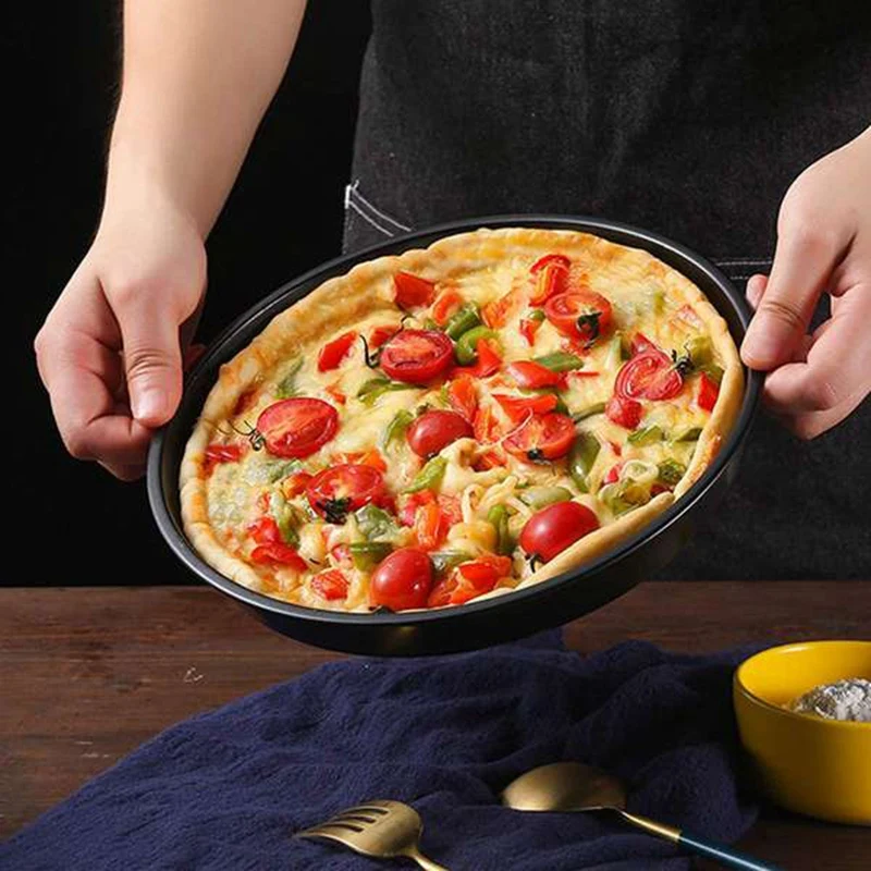 Pizza Pan 4 Pcs Baking Tray Bread Cake for Oven Non-Stick Round 6/7/9/10 Inch | Дом и сад