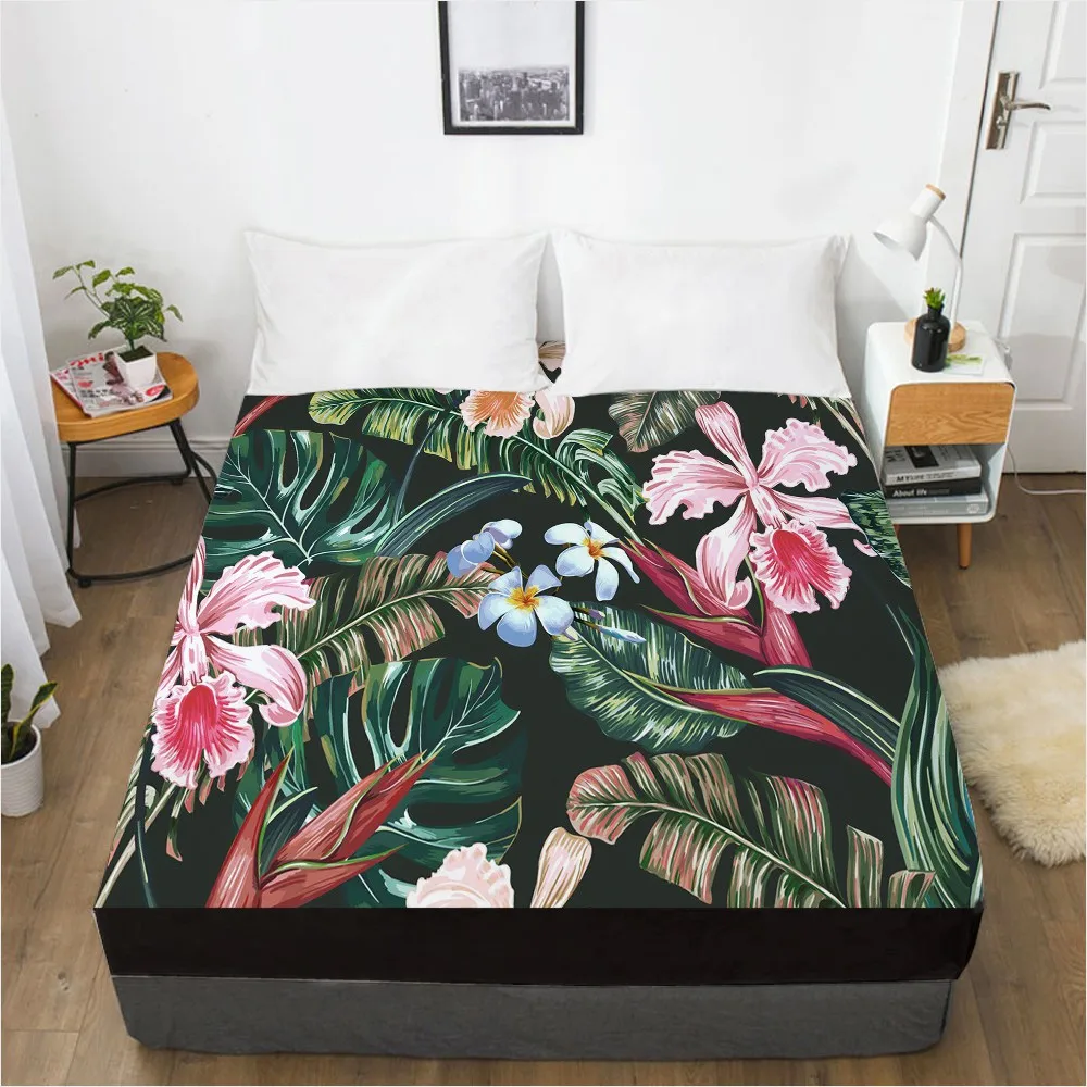 

3D Fitted Sheet Custom Single Queen King Size Bed Sheet With Elastic Mattress Cover 180x200 Bedding Rose Microfiber Drop Ship