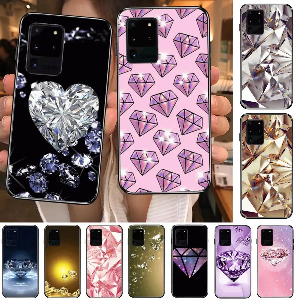 

Golden sparkling diamond style Phone cover hull For SamSung Galaxy S 6 7 8 9 10 20 21 Plus Edge E note 5G Lite Ultra black sof