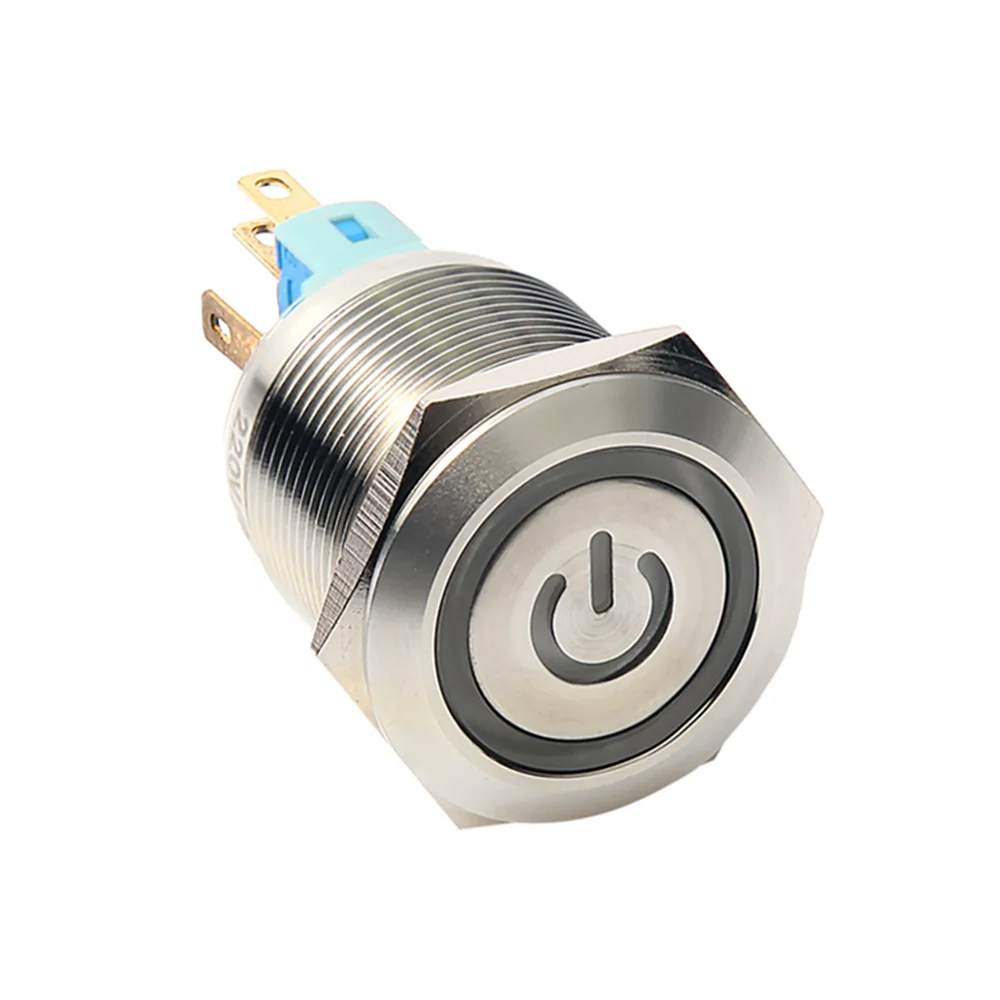 

Led Light Switch 25/28/30mm Flat Power Logo Stainless Steel Waterproof Metal Push Button For Cooker