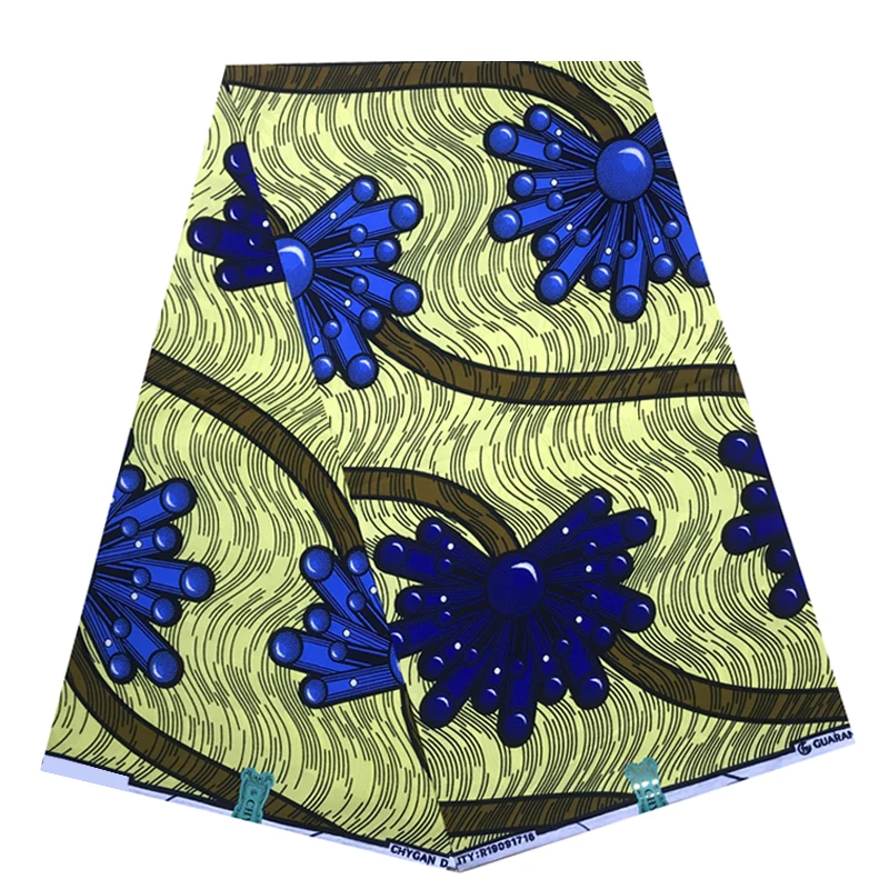 

Veritable Ankara Wax Printed Fabric Cotton 100%Soft Breathable African Nigerian Sewing Material For Party Dress 6 Yards R-V 4-60