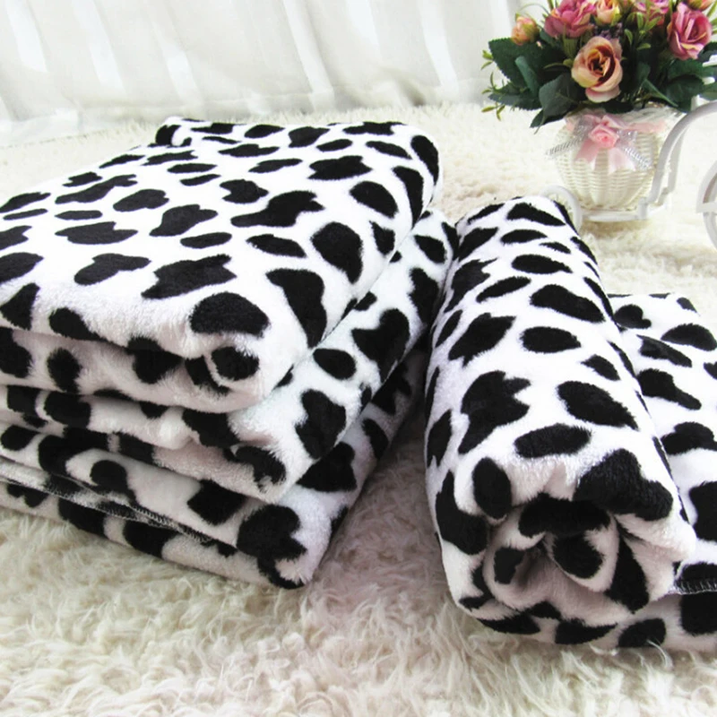 Warm Cat Dog Bed Dairy Cow Print Puppy Dog Blanket Soft Flannel Fleece Sleeping Bed Mat Cover For Small Medium Dogs Pet Supplies