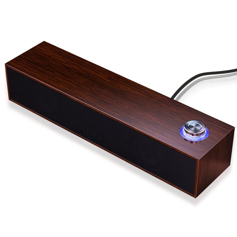 

Wired Bluetooth Speaker Audio Mega Bass Log Multimedia Computer Desktop Long Wooden Music Speakers Heavy Bass Business Usb Cable