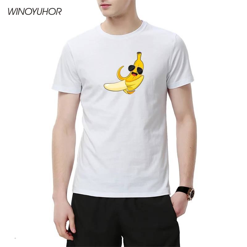 

Футболка мужская с забавным дизайном, модная хипстерская рубашка с принтом в виде банана, Повседневная модная одежда, лето