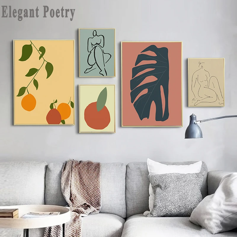 Скандинавская абстрактная натюрмортная Картина на холсте скандинавские принты