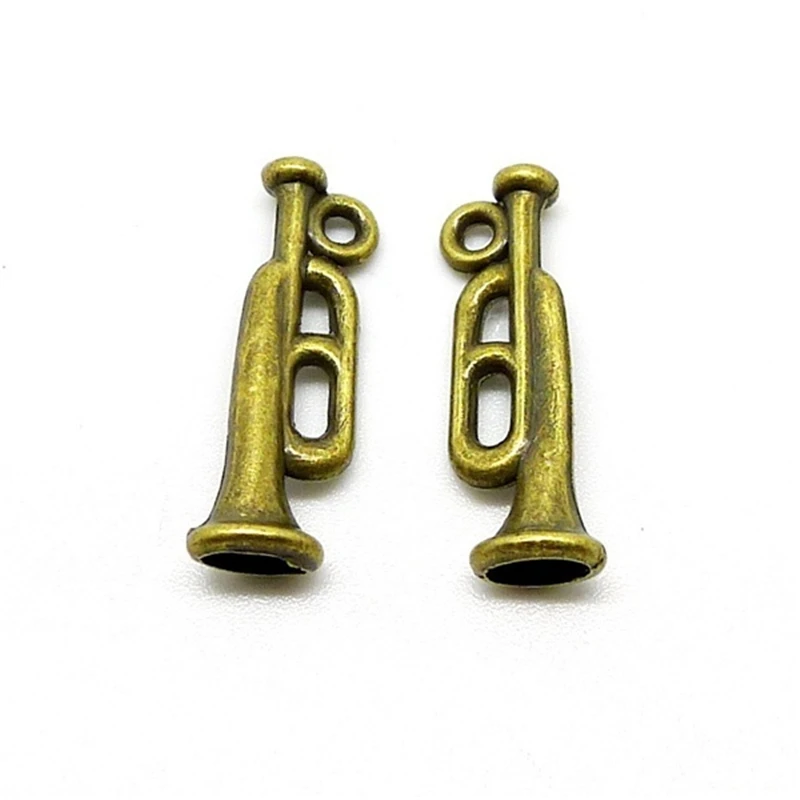 

20pcs Horn Charms Beads Antique Bronze Color Handmade Jewelry Making DIY Music Jewelry Accessories 22x8mm