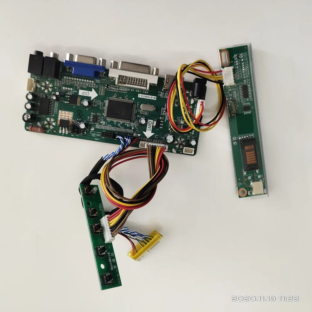 

Kit for HT14X19-301/300/110/100 1024x768 HDMI+DVI+VGA Screen Audio LED Controller Board 30pin M.NT68676 Display Panel Monitor