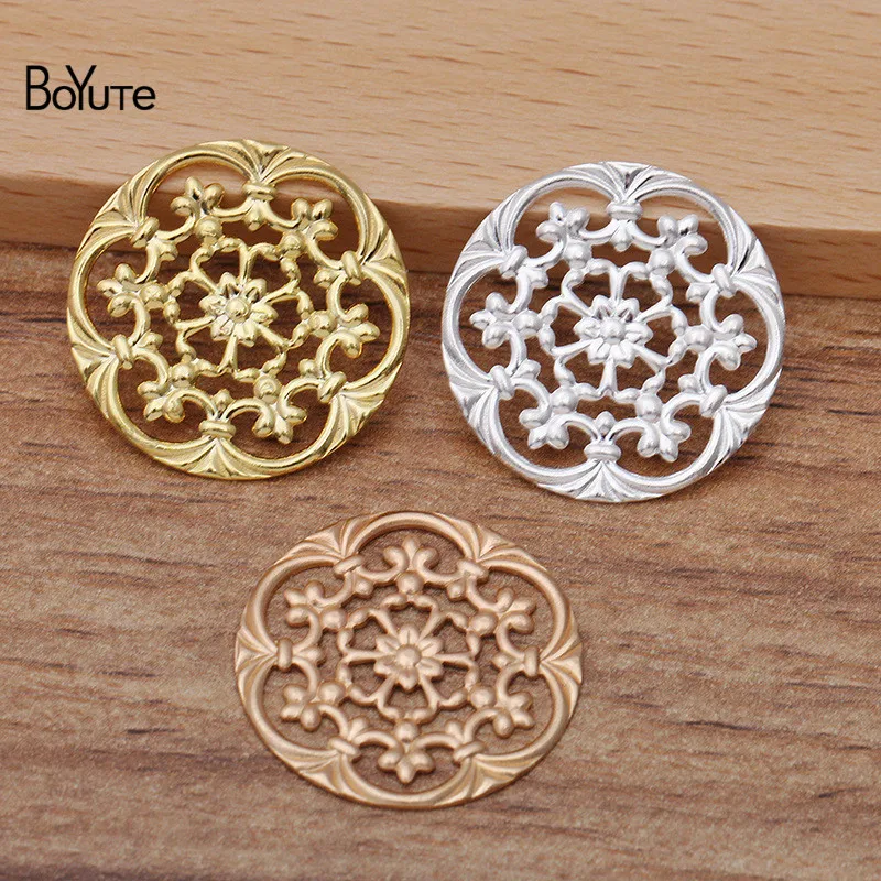 BoYuTe 50 шт. 23 мм металлический латунный штамповочный цветок Филигранное фото для