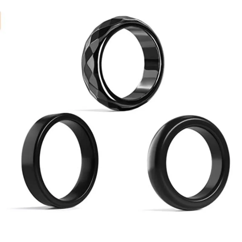 Кольца из гематита черные немагнитные для пары кольца снятия тревоги унисекс