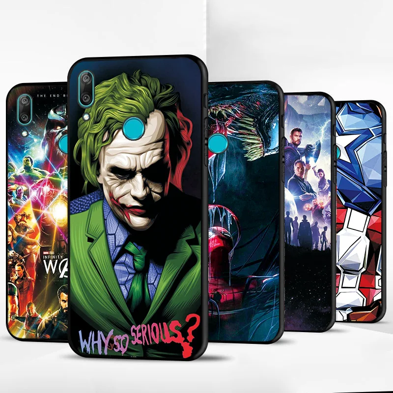 Силиконовый черный чехол из ТПУ для huawei Y9 чехол для huawei Y9 чехол для телефона Marvel Мстители чехлы для huawei Y9 Prime