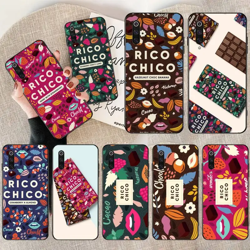 Сладкий шоколад Rico Chico черный мягкий чехол для телефона Xiaomi Mi10 10Pro 10 lite Mi9 9SE 8SE Pocophone