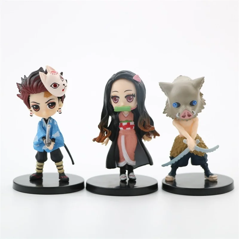 6 шт./компл. аниме демон убийца фигурка Kimetsu No Yaiba Q Posket Kamado Tanjirou Nezuko Agatsuma игрушки 7 см