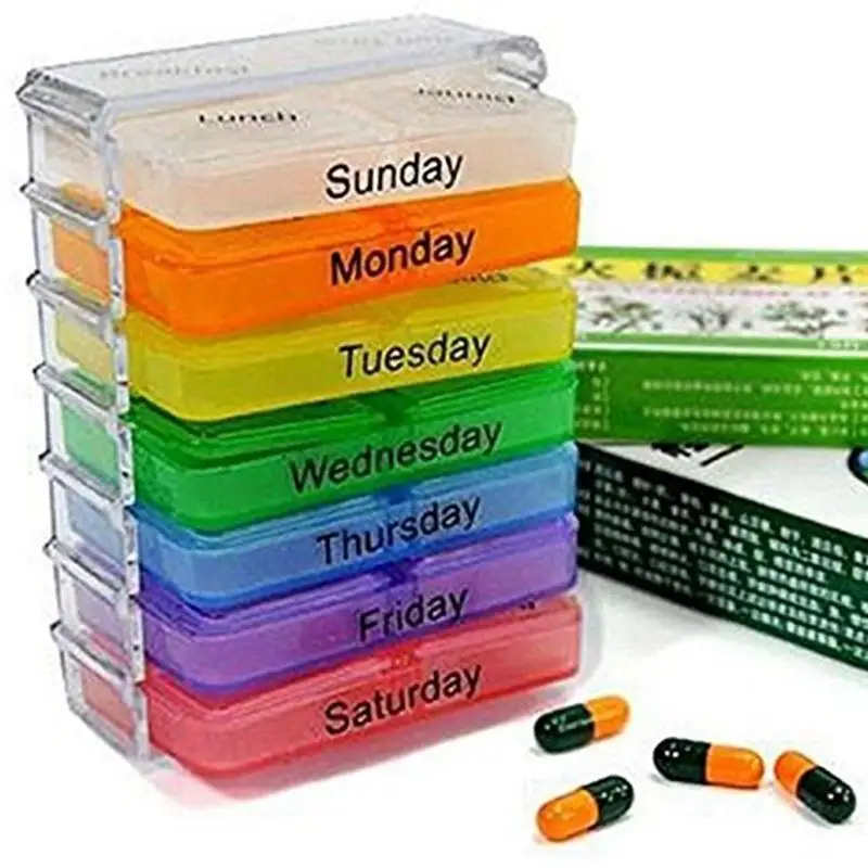 

7Days Weekly Large Pills Medicine Tablet Box Pill Dispenser Organizer Holder Case Health Care