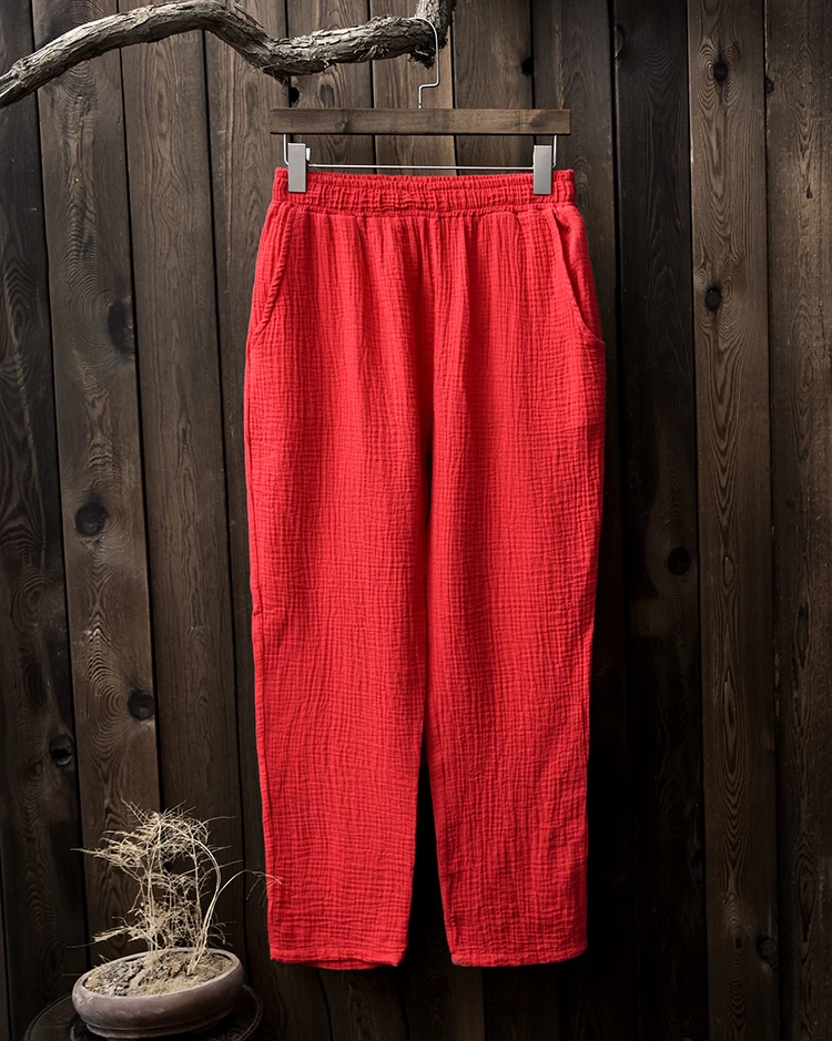 

Aransue Spring Summer Women New Fashion Pencil Pants All-Match Elastic Waist Trousers 7 Colors Pantalones Mujer