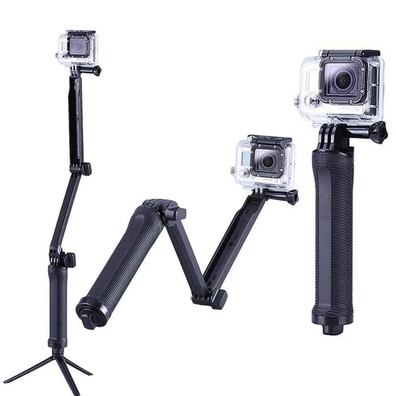 3 Way Grip Waterproof Monopod Selfie Stick Sports Camera Tripod Bracket Foldable Stand For Gopro Hero 5 6 4 for Xiaomi yi 4K