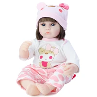 42cm straight hair reborn doll soft vinly silicone lifelike simulation toddler bebe doll toy for girls