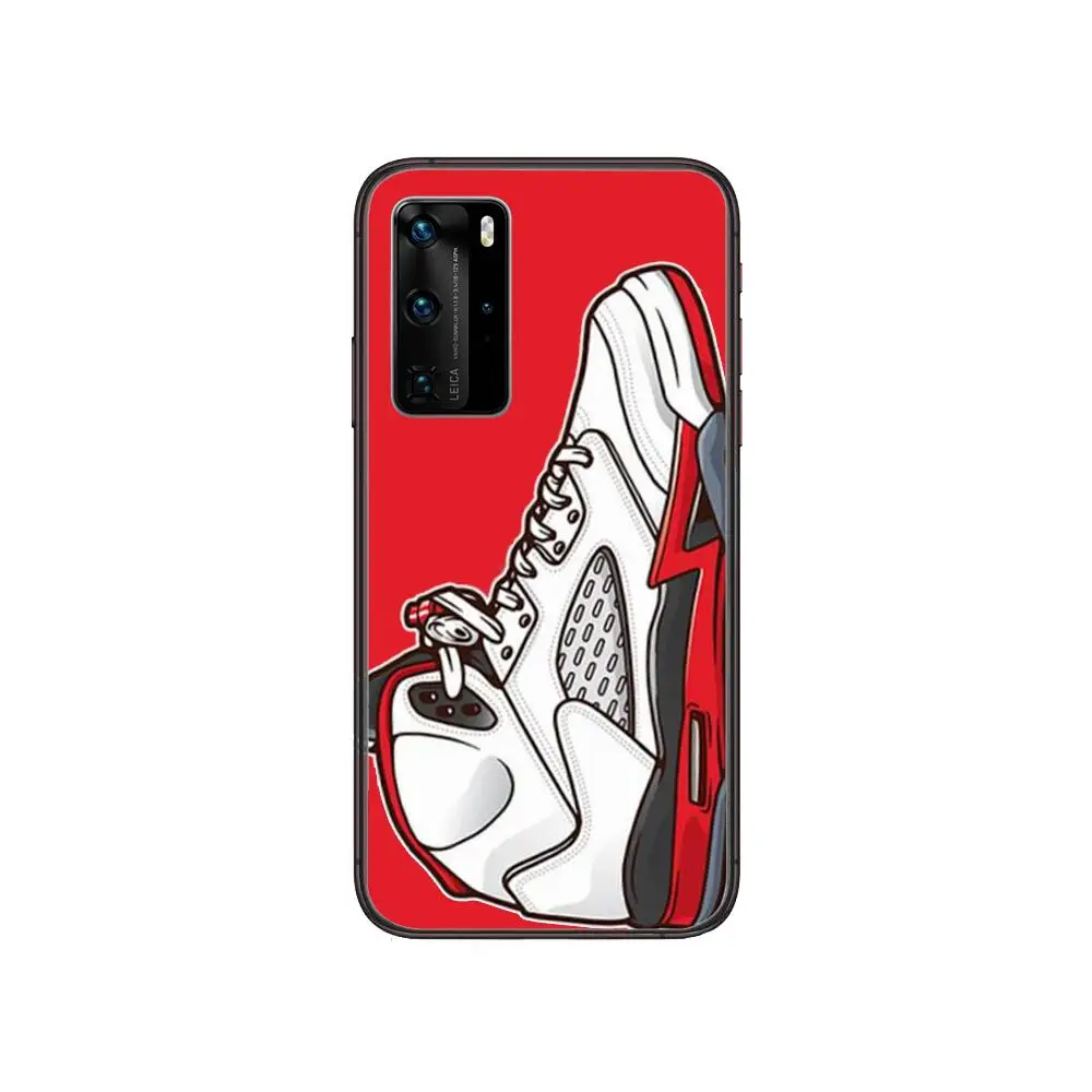 

Luxury Brand Luminous Sneakers Clear Phone Case For Huawei Honor 20 10 9 8A 7 5T X Pro Lite 5G Black Etui Coque Hoesjes Comic