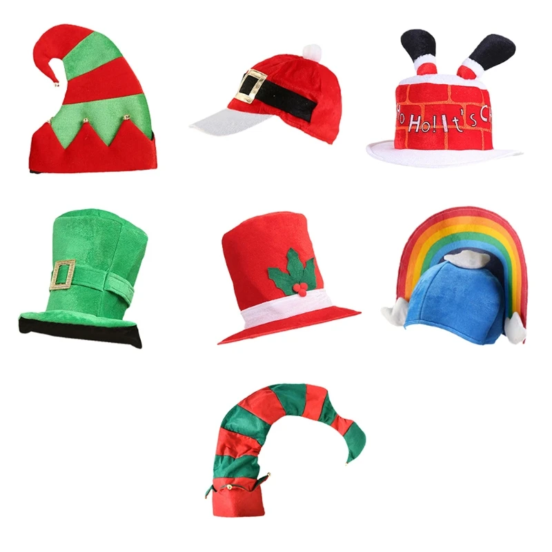 

Funny Santa Hat Christmas Hat Adult Girls Party Cap for Dress Up Accessories Photo Props Halloween Christmas Decorations