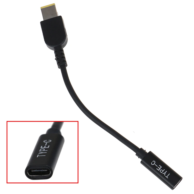 Type-C Female to Square DC Male PD Power Charger Connector Cable All-copper Conductor Induction Chip 15cm for Lenovo Thinkpad | Компьютеры