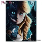 Алмазная живопись сделай сам, 5d пайетки, бисер, вышивка крестиком, круглые или квадратные стразы, полноразмерный узор для вышивки, мультяшная девушка, половинная зубья