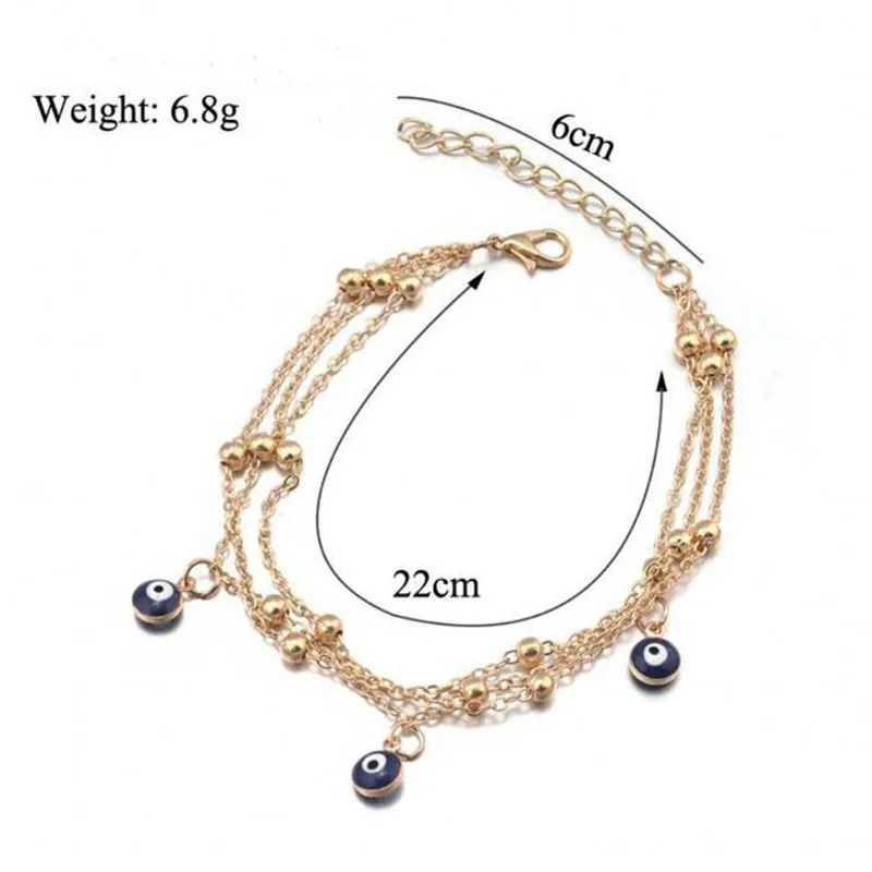 Браслеты на ногу Женские многослойные анклеты в богемном стиле с турецкими