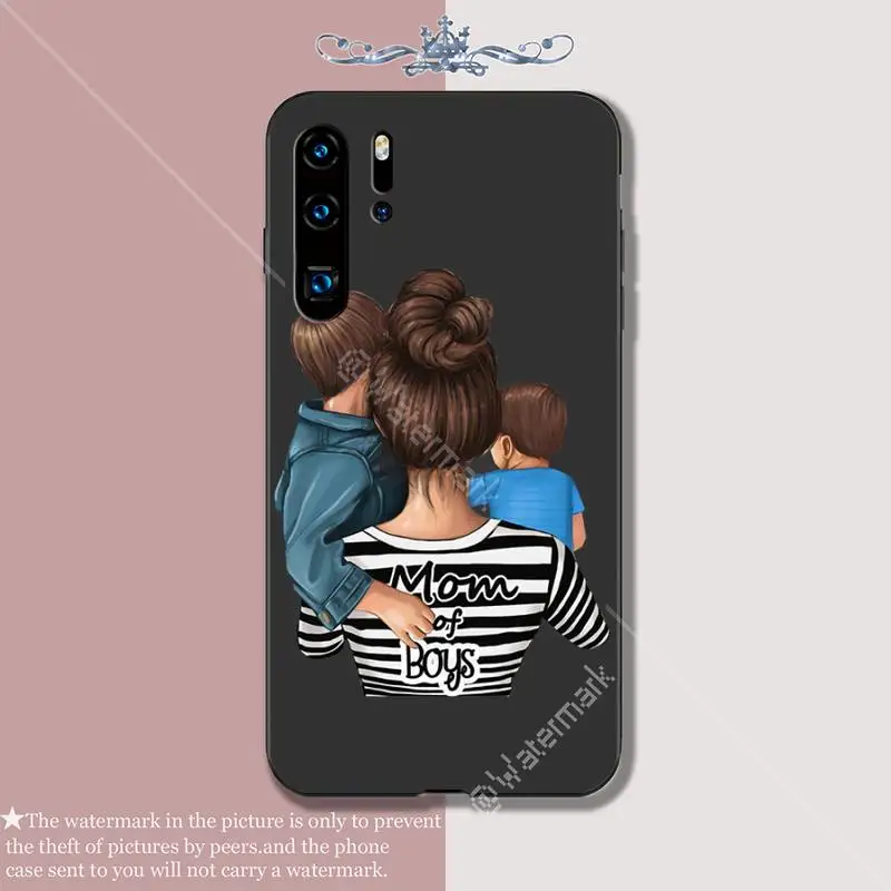 Роскошный чехол для телефона Super Dad Mom Baby Girl Twin чехлы Huawei P20 P30 P40 Lite Pro P Smart Z 2019 - Фото №1