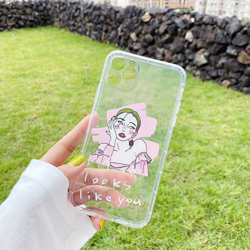 

Silicon For iPhone 11 Pro Max Phone Cases Cute For Girl For iPhone X XS MAX XR 7 8 6S 6 PLUS SE 2020 Transparent Soft Back Cover