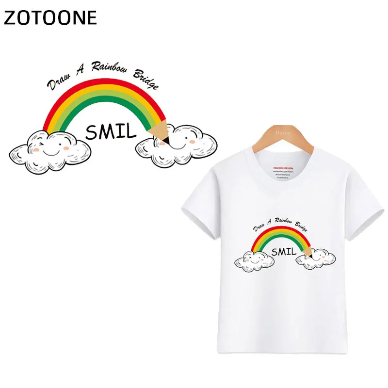 Модные радужные полоски ZOTOONE утюжок для переноса одежды сделай сам пластырь