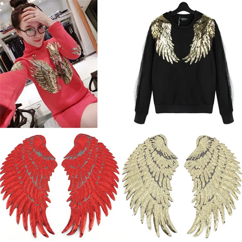 Сделай Сам 1 пара нашивки Крылья ангела для детской одежды вышитый патч-мотив