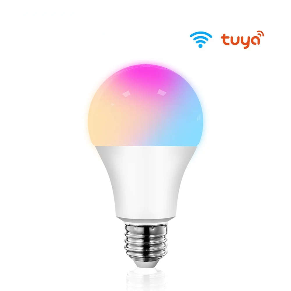 

Умная Светодиодная лампа Tuya 15 Вт с Wi-Fi, E27, RGB, с регулируемой яркостью, с приложением Smart Life, голосовым управлением для Google Home, Alexa