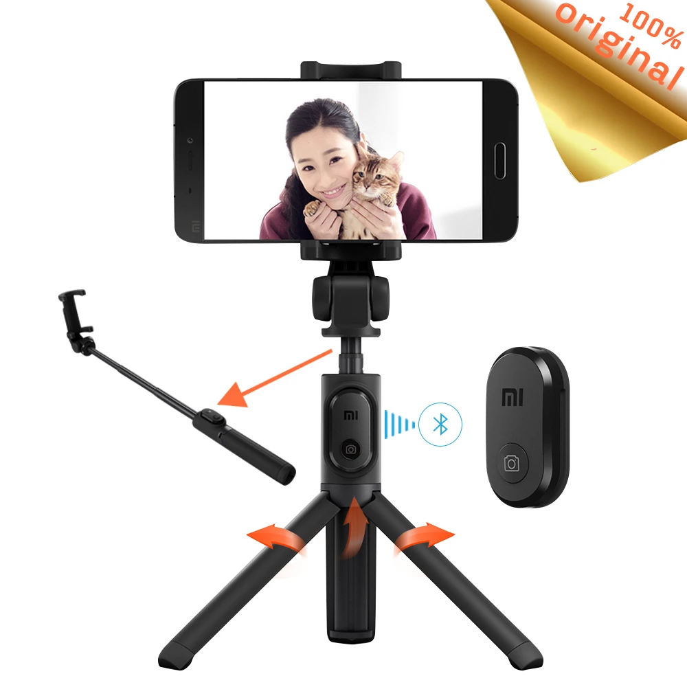 Оригинальный штатив Сяоми Складной Selfie Stick Monopod На складе RU Склад Черный цвет|selfie