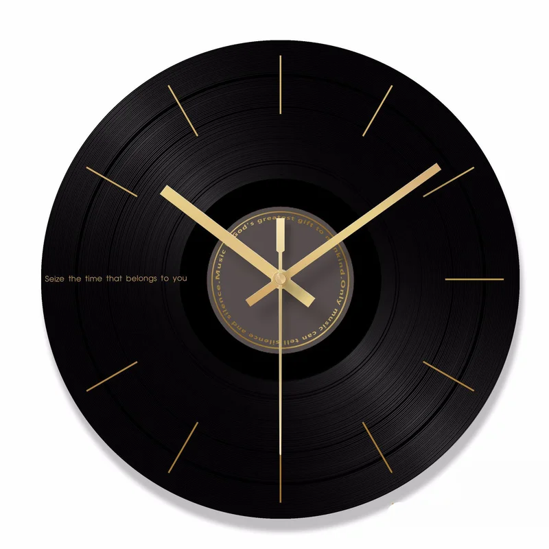 Черные бесшумные часы для гостиной простые современные настенные студийный