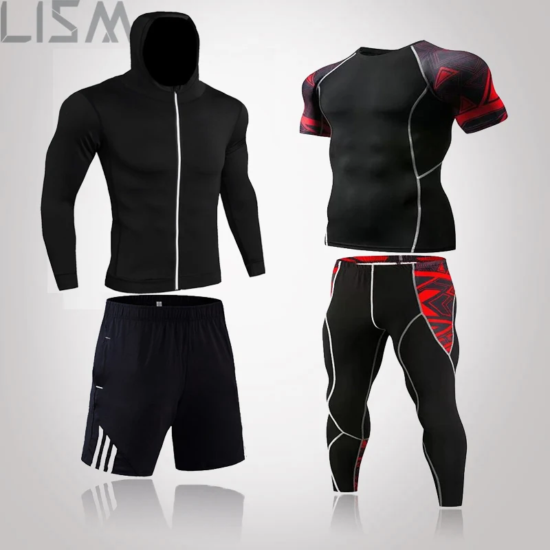 

MMA Men's Tight Sportswear Suit Gym Leggings Training Suit Short-Sleeved Sports Men's Sports Running Guard Board Sportswear