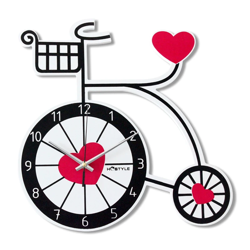 Большие деревянные настенные часы современный дизайн велосипедные для жизни
