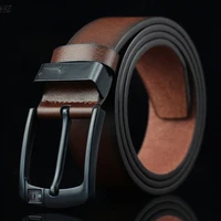 scione 110 125cm leather belts for men retro casual pin buckle fashion british style jeans waistbands strap male belt pu leather