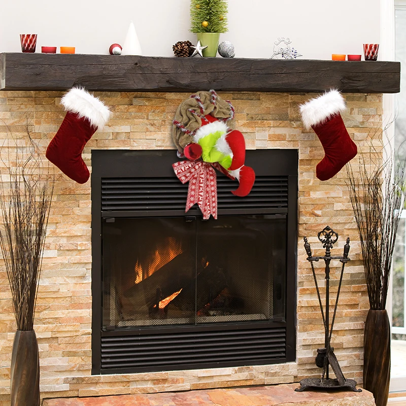 

12/14/16 Inch Christmas Pendants Thief Stole Burlap Wreath With Poseable Plush Legs for Christmas Thanksgiving Decorations