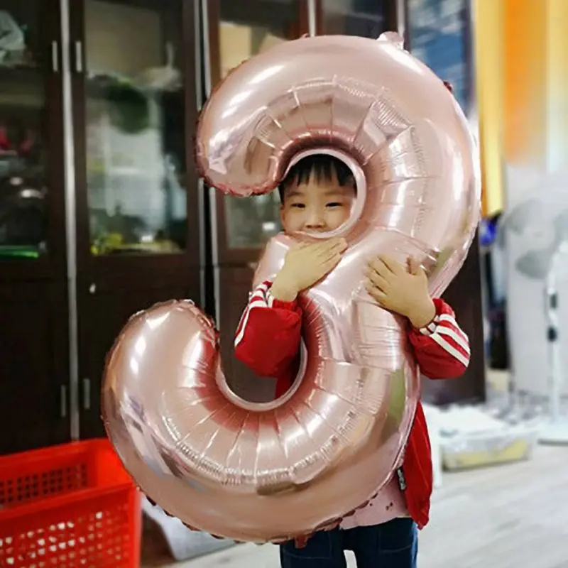 40-дюймовый большой алюминиевые воздушные шары из фольги номер шарик в форме