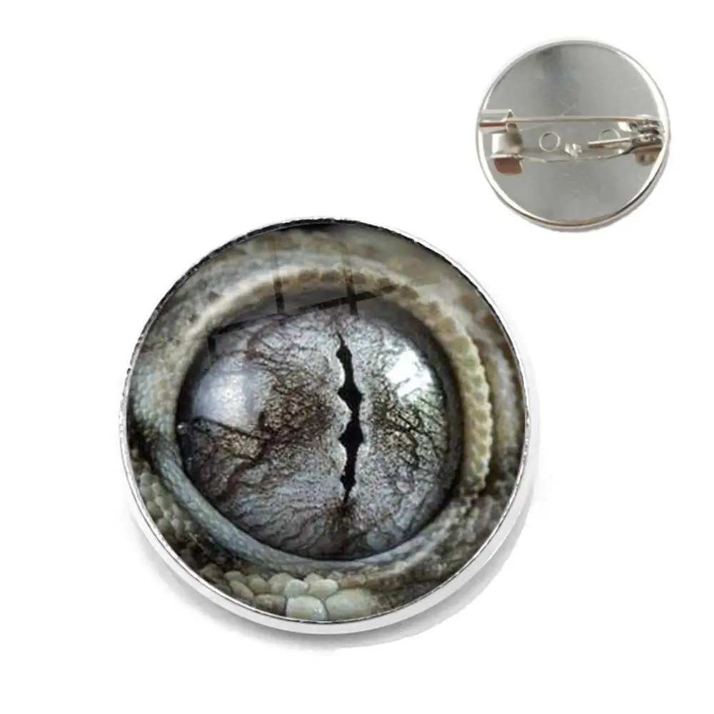 Броши в виде глаз животных дракон змея сова кот тигровые глаза стеклянный